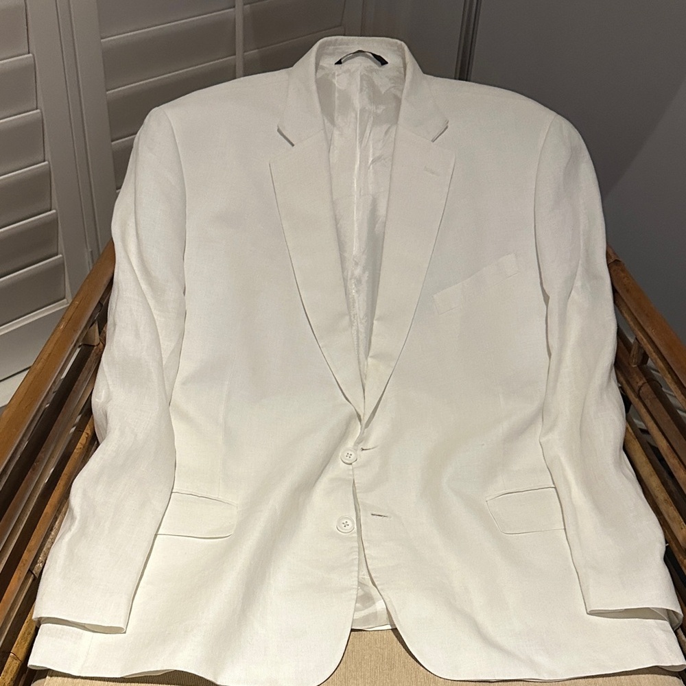 Nordstrom Men's White Linen Sport Coat - Two-Button Notch Lapel